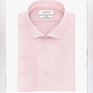 Calvin Klein Men's Steel + Slim-Fit Wrinkle-Free Dress Shirt, Pink, Sz: 16 34-35